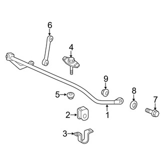 Ford OE - Front Suspension - Stabilizer Bar & Components (Twin I Beam), (Crew Cab)