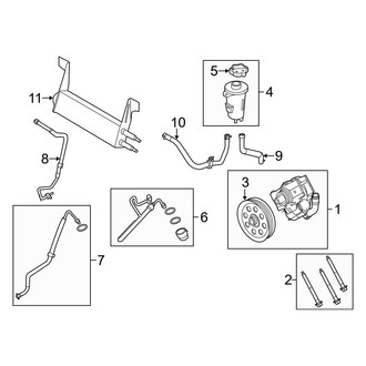 Ford OE - Steering Gear & Linkage - Pump & Hoses (W/O Hydroboost), (6.2L)