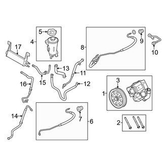 Ford OE - Steering Gear & Linkage - Pump & Hoses (With Hydroboost), (6.2L)