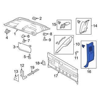 Ford OE - Left Upper Door Pillar Post Trim Set