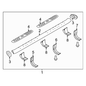 Ford OE - Cab - Running Board (Type 3, Curved Tube), (Crew Cab)