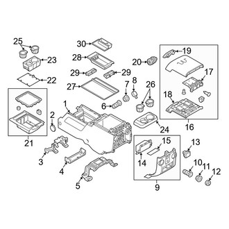 Ford OE - Front Console (With Flow Through Console), (Crew Cab)