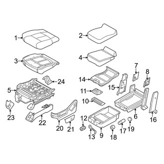 Ford OE - Seats & Tracks - Front Seat Components (Seat Cushion, W/O Armrest Split Bench), (Crew Cab)