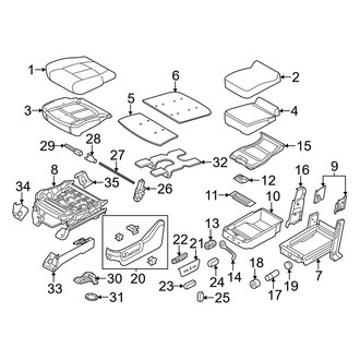Ford OE - Seats & Tracks - Front Seat Components (40/20/40 Seat, Cushion-With Armrest Split Bench), (Crew Cab)