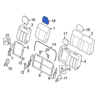 Ford OE - Rear Outer Headrest Cover