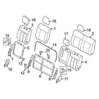 Ford OE - Seats & Tracks - Rear Seat Components (Seat Back, Split Bench, W/O Armrest), (Crew Cab)