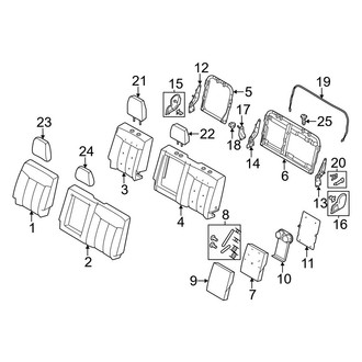 Ford OE - Seats & Tracks - Rear Seat Components (Seat Back, Split Bench, With Armrest), (Crew Cab)