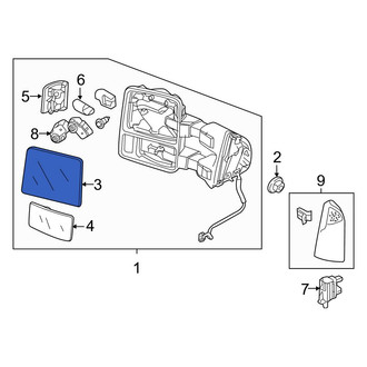 Ford OE - Front Left Upper Door Mirror Glass