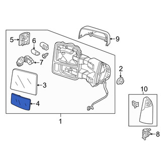 Ford OE - Front Right Lower Door Mirror Glass