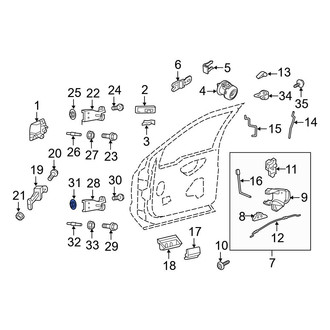 Ford OE - Lower Door Hinge Nut
