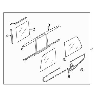 Ford OE - Back Glass - Glass (Sliding Window, With Power), (Crew Cab)