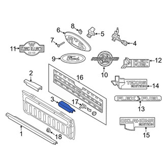 Ford OE - Rear Left Tailgate Molding