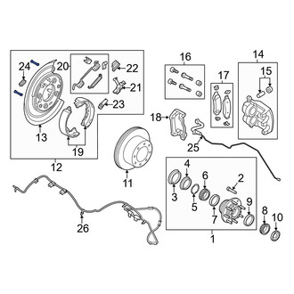 Ford OE - Rear Left Parking Brake Assembly