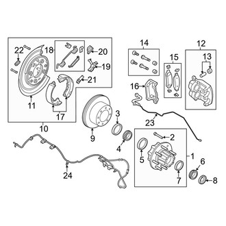 Ford OE - Rear Suspension - Brake Components (With Dual Rear Wheels), (Crew Cab)