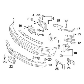 Ford OE - Front Bumper - Bumper & Components (Chrome), (Crew Cab)
