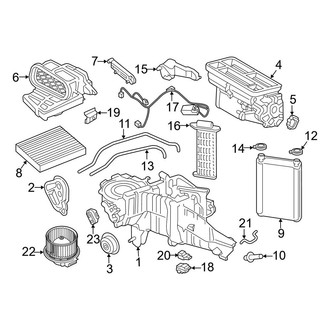Ford OE - Air Conditioner & Heater - Evaporator & Heater Components (W/O Dual Zone A/C, With Auxiliary Heat), (Crew Cab)