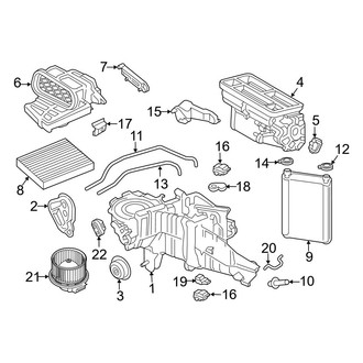 Ford OE - Air Conditioner & Heater - Evaporator & Heater Components (With Dual Zone A/C, W/O Auxiliary Heat), (Crew Cab)