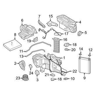 Ford OE - Air Conditioner & Heater - Evaporator & Heater Components (With Dual Zone A/C, With Auxiliary Heat), (Crew Cab)