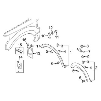 Ford OE - Fender - Exterior Trim (Moldings and Mud Guards), (Crew Cab)
