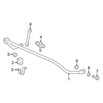 Ford OE - Front Suspension - Stabilizer Bar & Components (Twin I Beam), (4 X 2)