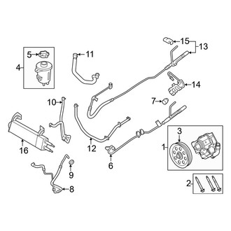Ford OE - Steering Gear & Linkage - Pump & Hoses (With Hydroboost), (Crew Cab 6.7L)