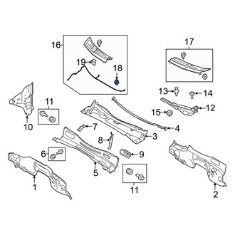 Ford OE - Cowl Cover Clip