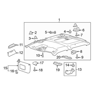 Ford OE - Cab - Interior Trim (Headliner & Visors, W/O Sunroof), (SuperCab)