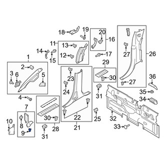 Ford OE - Lower Kick Panel Retainer