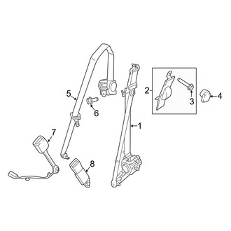 Ford OE - Restraint Systems - Front Seat Belts (Bench Seat), (SuperCab)