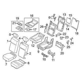 Ford OE - Seats & Tracks - Front Seat Components (Split Bench Center Seat), (Crew Cab)