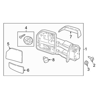 Ford OE - Front Door - Outside Mirrors (Manual Manual Telescoping), (Crew Cab)