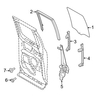 Ford OE - Rear Door - Glass & Hardware (Moveable Glass), (SuperCab)