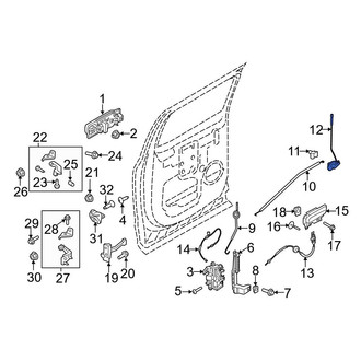 Ford OE - Rear Right Door Lock Operating Rod