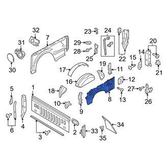 Ford OE - Rear Left Inner Truck Bed Panel