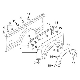 Ford OE - Pick Up Box - Fender (8' Box), (Crew Cab)