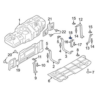 Ford OE - Front Right Fuel Tank Strap Nut