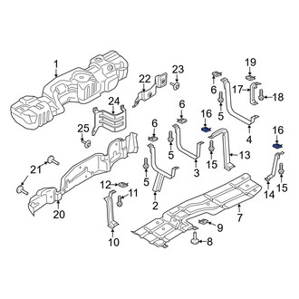 Ford OE - Fuel Tank Skid Plate Nut
