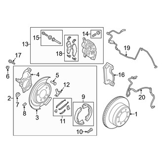 Ford OE - Rear Suspension - Brake Components (W/O Dual Rear Wheels), (Crew Cab)