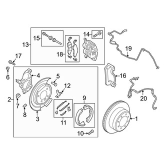 Ford OE - Rear Suspension - Brake Components (With Dual Rear Wheels), (King Ranch / Lariat / Platinum / XLT Crew Cab)