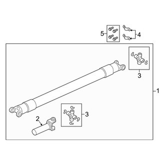 Ford OE - Rear Suspension - Drive Shaft (1-Piece Drive Shaft), (King Ranch / Lariat / Platinum / XLT Crew Cab)