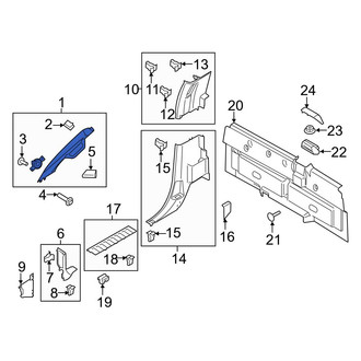 Ford OE - Right Body A-Pillar Trim Panel