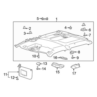 Ford OE - Cab - Interior Trim (Headliner & Visors, With Sunroof), (Crew Cab)