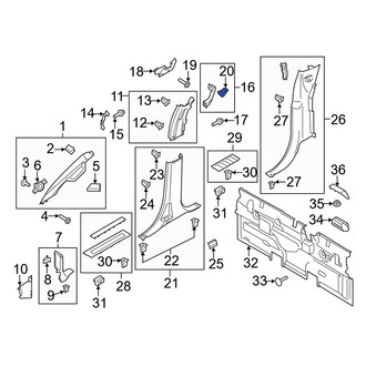 Ford OE - Right Upper Interior Grab Bar Cap