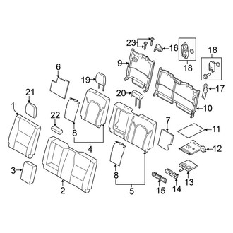 Ford OE - Seats & Tracks - Rear Seat Components (With Armrests, Seat Back), (Crew Cab)