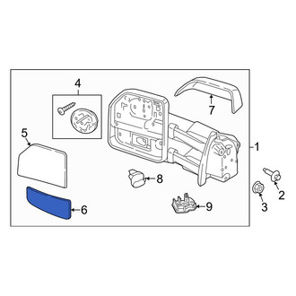 Ford OE - Front Right Lower Door Mirror Glass