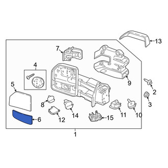 Ford OE - Front Left Lower Door Mirror Glass