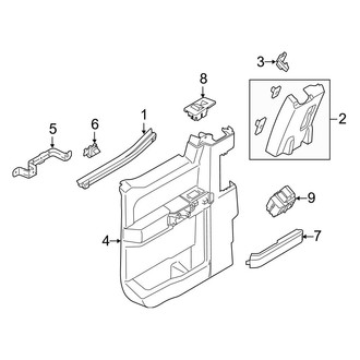 Ford OE - Rear Door - Interior Trim (Movable Glass), (SuperCab)