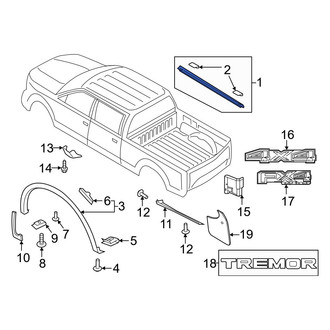 Ford OE - Rear Right Upper Truck Bed Molding