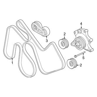 Ford OE - Cooling - Belts & Pulleys (Dual Alternators, W/O Inverter #2), (6.7L)