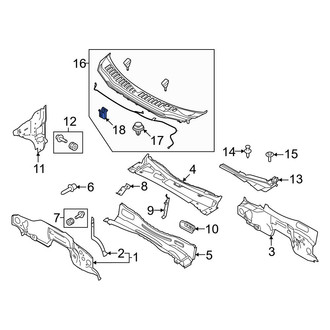 Ford OE - Cowl Cover Clip